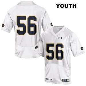 Notre Dame Fighting Irish Youth John Dirksen #56 White Under Armour No Name Authentic Stitched College NCAA Football Jersey NAH7199ND